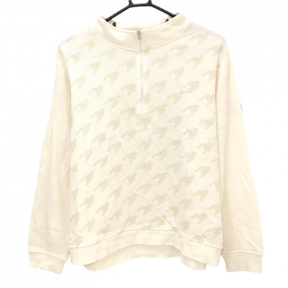 エピキュール セーター ライトベージュ ハーフジップ 千鳥格子 レディース XXL ゴルフウェア EPICURE