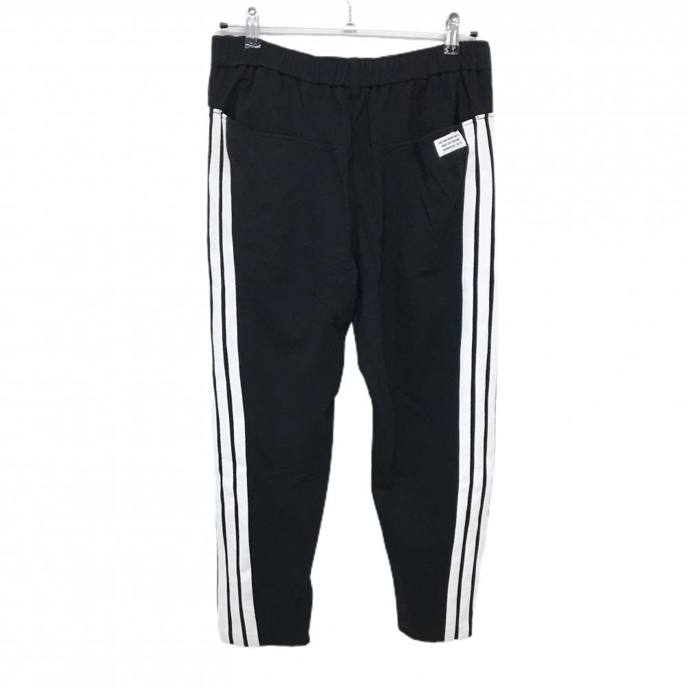 美品】ディセンバーメイ パンツ 黒×白 ストレッチ サイドライン 後ろ