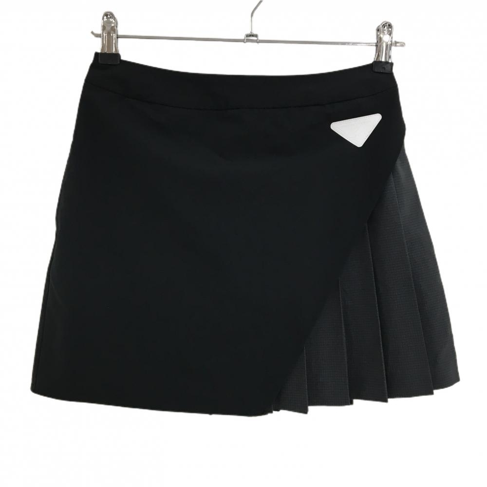 【美品】ユナイテッドアローズゴルフ スカート 黒×ダークグレー 一部プリーツ  レディース Small ゴルフウェア UNITED ARROWS GOLF