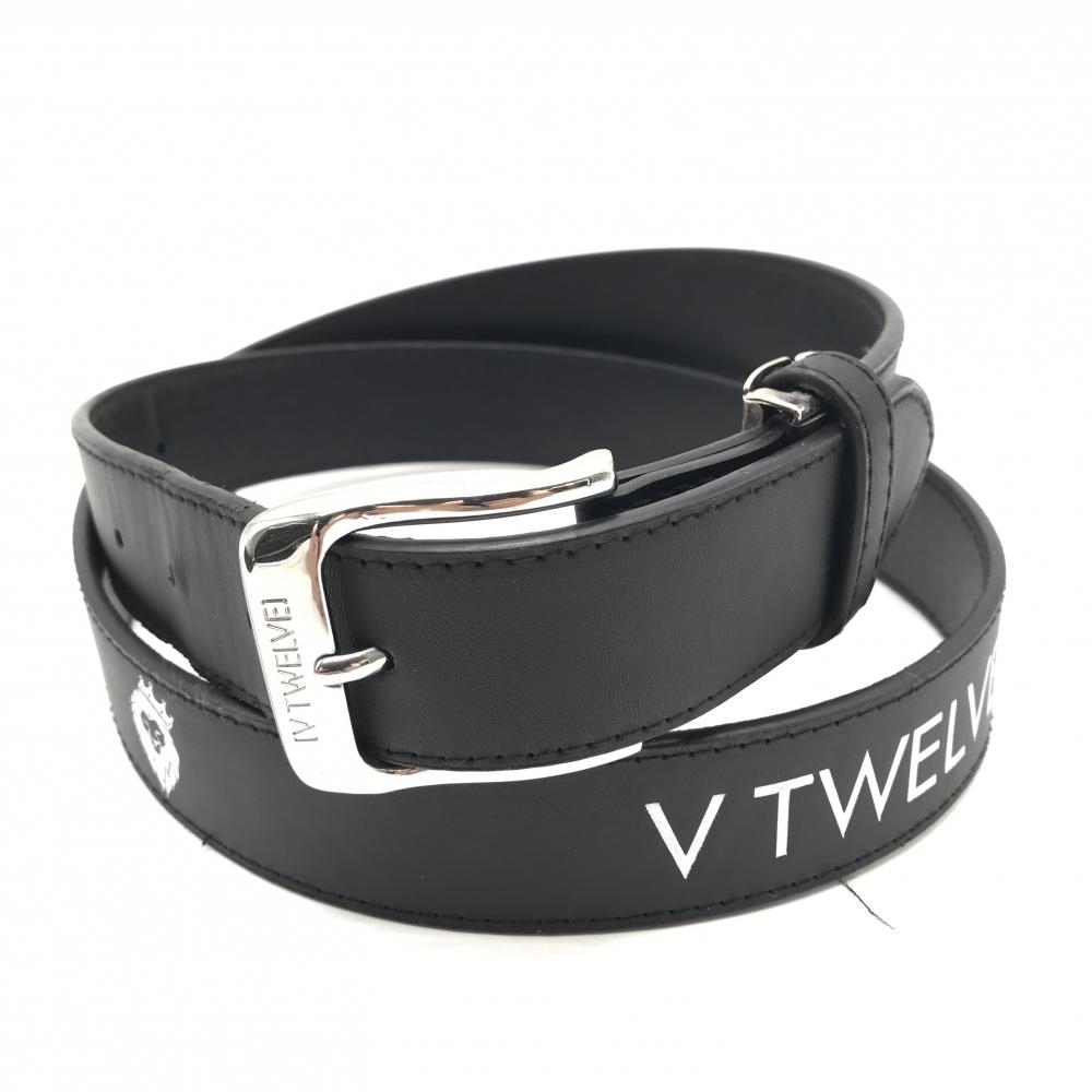 V12 ベルト 黒×白 ロゴプリント メンズ  ゴルフウェア V12