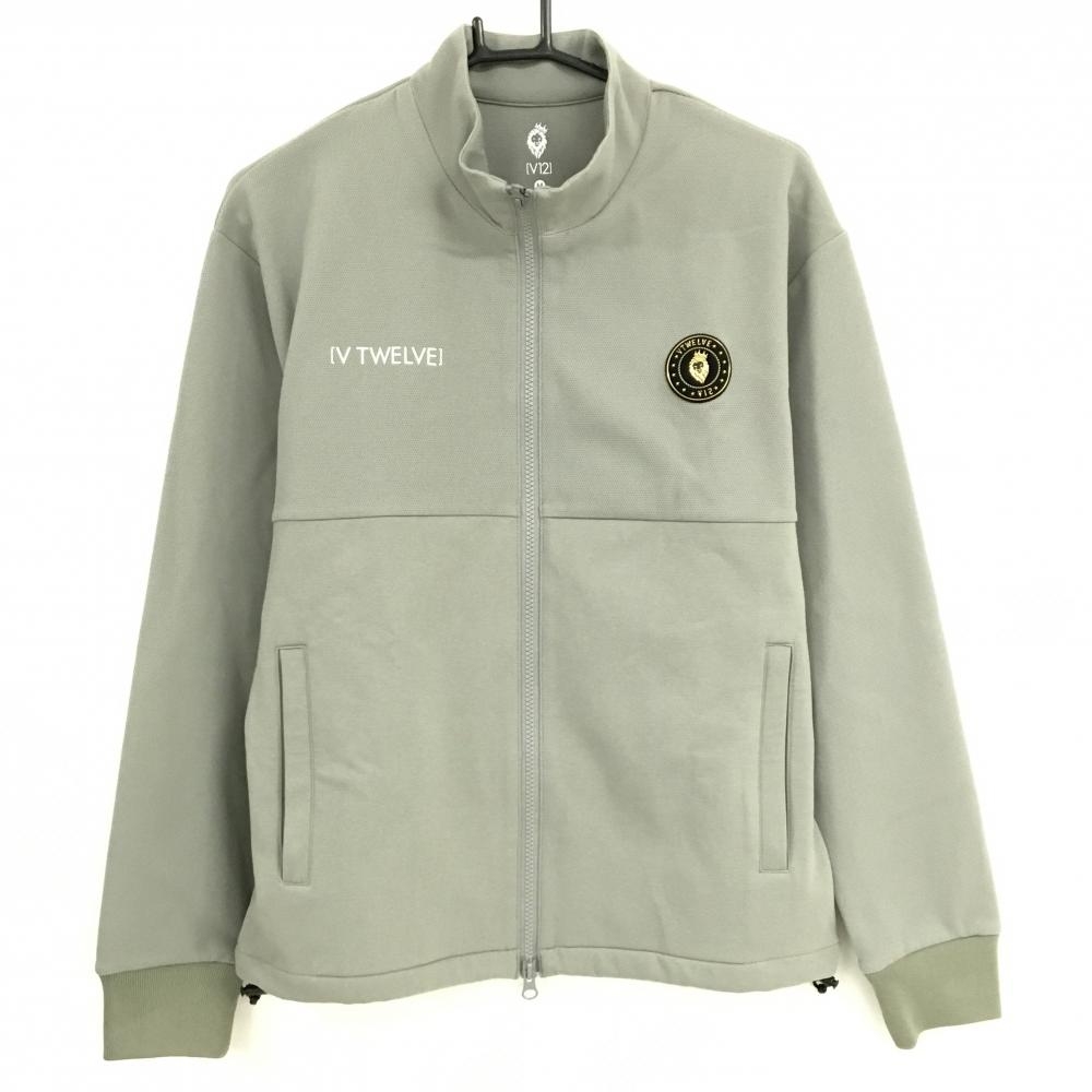 【新品】V12 ジャケット ライトカーキ 胸ロゴ 裾ドローコード ストレッチ  メンズ M ゴルフウェア 2024年モデル V12