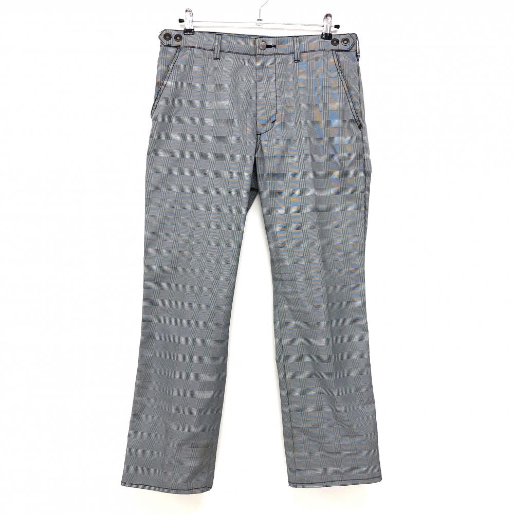 エドウィンゴルフ パンツ 黒×白 チェック柄 バックロゴ メンズ L ゴルフウェア EDWIN GOLF