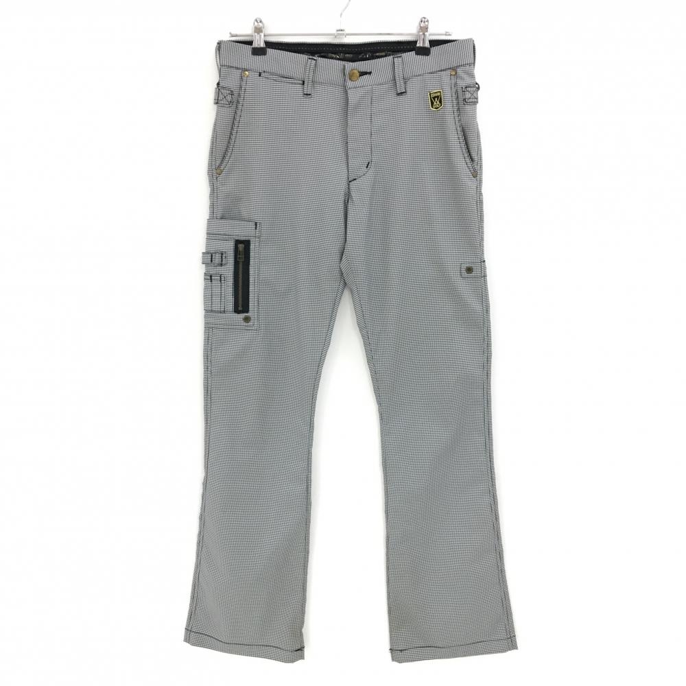 エドウィンゴルフ パンツ 白×黒 千鳥格子 5ポケット ティー装着可 メンズ M ゴルフウェア EDWIN GOLF