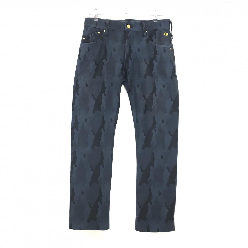 エドウィンゴルフ パンツ ネイビー×黒 カモフラ 迷彩 微起毛  メンズ M ゴルフウェア EDWIN GOLF