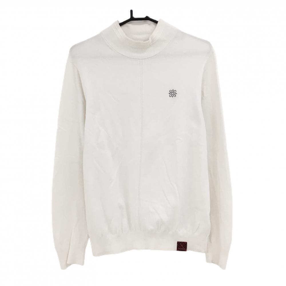 セントアンドリュース ハイネックセーター 白 ロゴシルバー ニット  メンズ L ゴルフウェア 2024年モデル St ANDREWS