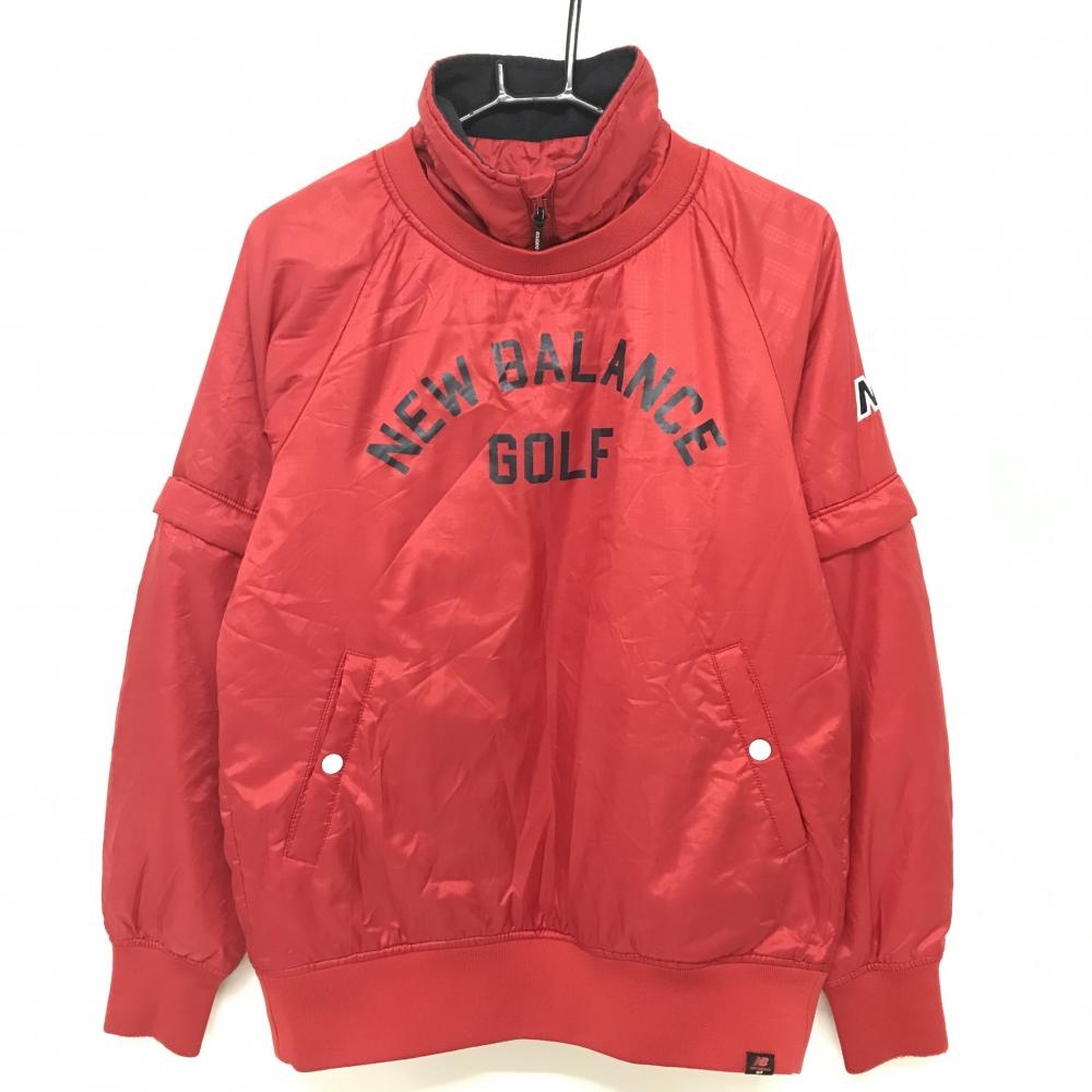 ニューバランスゴルフ 4WAY中綿スニード レッド 地模様 ロゴ黒 ネック・袖着脱可 メンズ 4(M) ゴルフウェア New Balance