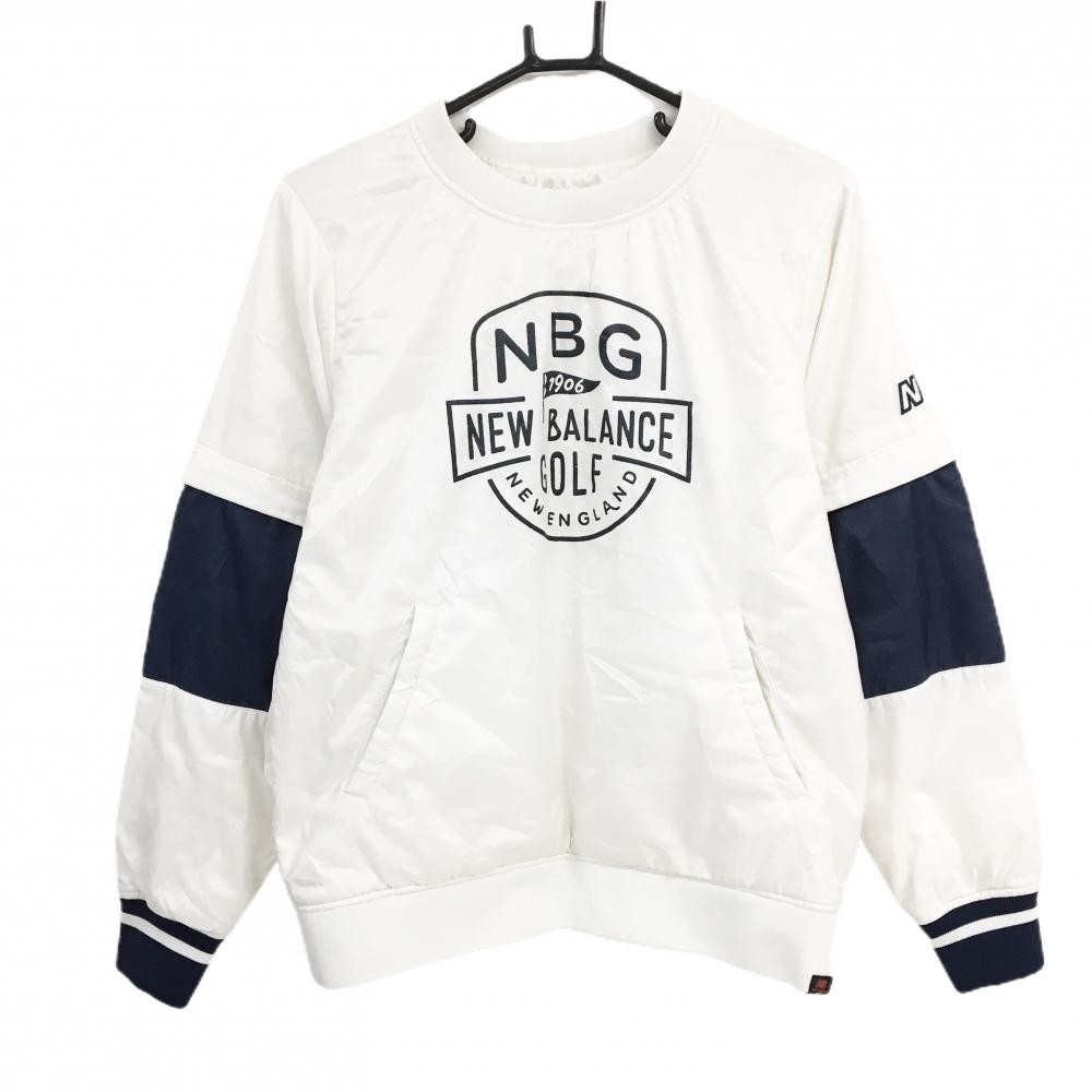 ニューバランスゴルフ 2WAY中綿スニード 白×ネイビー 袖着脱可 裾ジップ メンズ 2(L) ゴルフウェア New Balance
