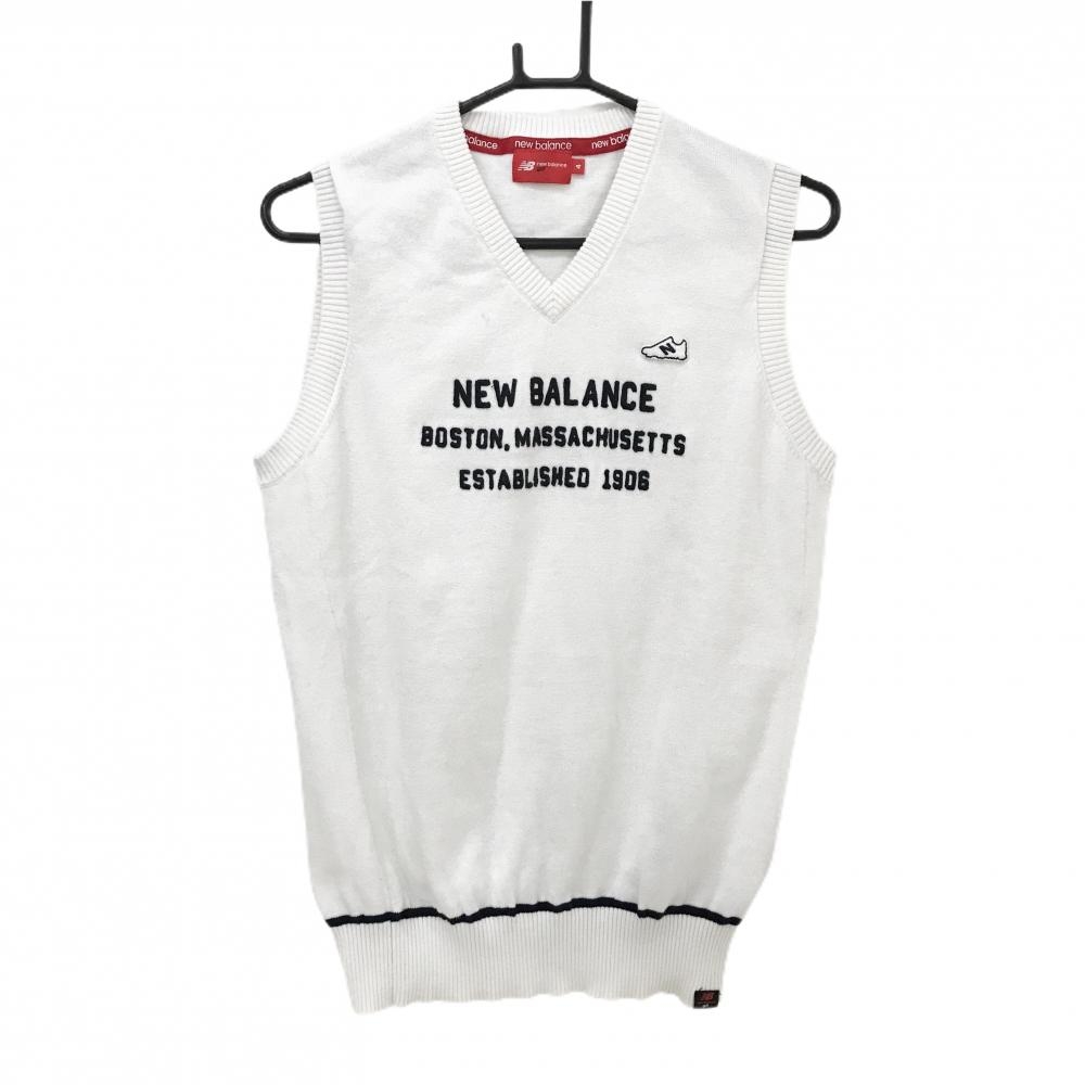 ニューバランス ゴルフレディースニットベストホワイト白ウール New Balance（ニューバランス） レディース ゴルフウェア ベスト 春 夏