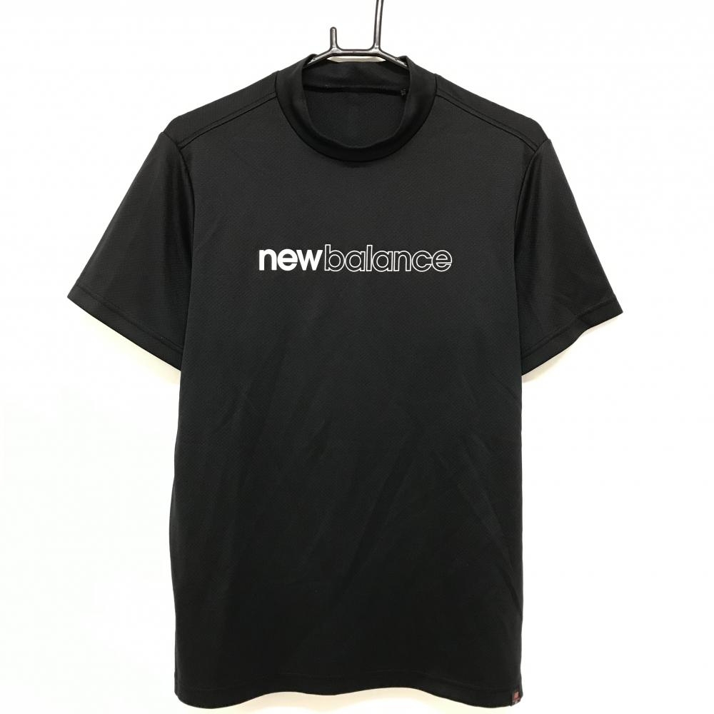 ニューバランスゴルフ 半袖ハイネックシャツ 黒 ロゴプリント  メンズ 7(2XL) ゴルフウェア New Balance