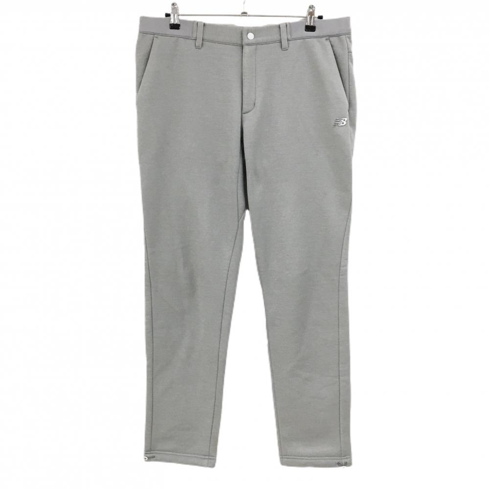 【美品】ニューバランス パンツ ライトグレー 裏ボア ストレッチ メンズ 7(2XL) ゴルフウェア 大きいサイズ New Balance