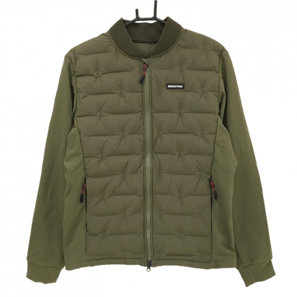 【超美品】ブリーフィング ダウン切替ジャケット カーキ 身頃ダウン メンズ M ゴルフウェア BRIEFING