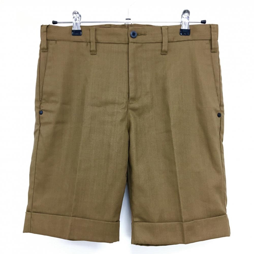 【新品】ブリーフィング ハーフパンツ ブラウン 麻混 メンズ M ゴルフウェア 2023年モデル BRIEFING