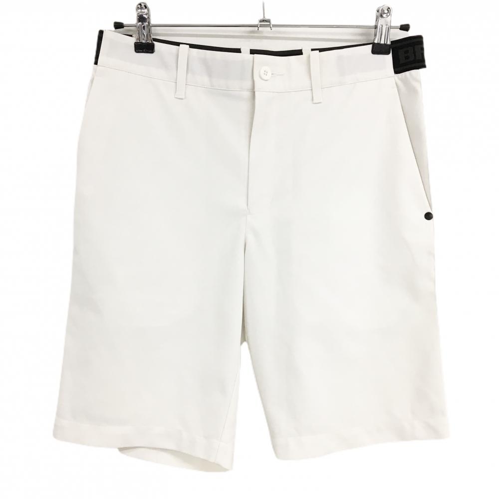【美品】ブリーフィング ハーフパンツ 白 後ろウエストゴム メンズ S ゴルフウェア BRIEFING