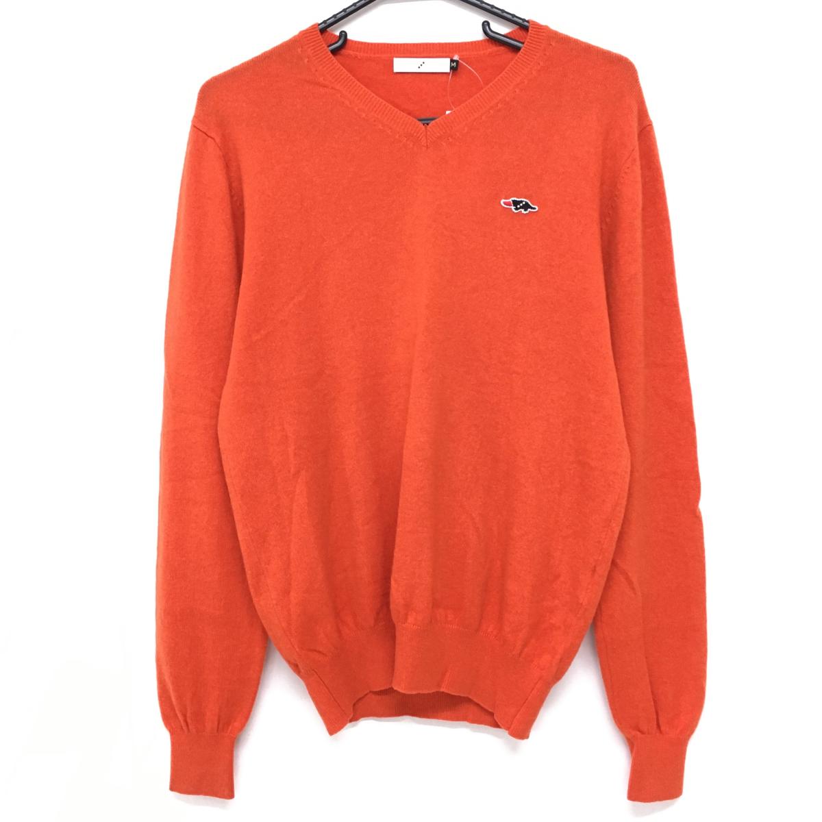 ラフアンドスウェル セーター オレンジ カシミヤ100% ニット メンズ M ゴルフウェア rough＆swell