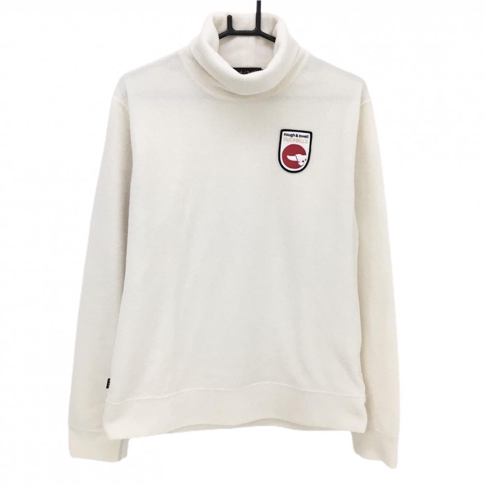 ラフアンドスウェル ハイネックトレーナー アイボリー フリース  メンズ L ゴルフウェア rough＆swell