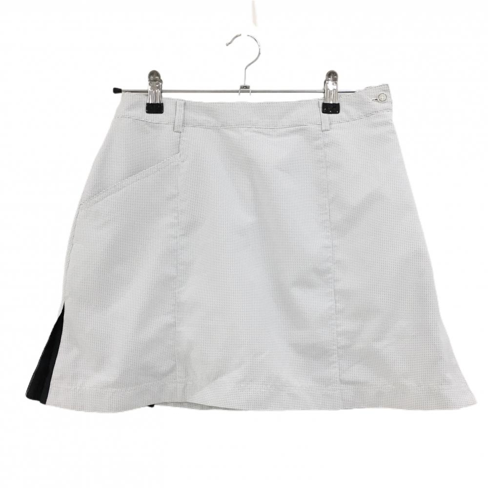 【美品】コルウィン スカート 白×黒 総柄 内側インナーパンツ レディース 9 ゴルフウェア Kolwin