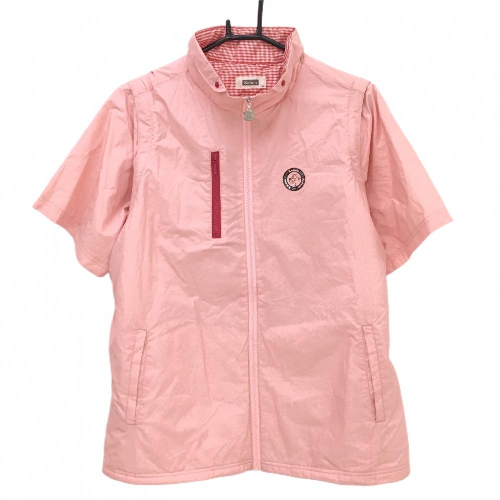 【美品】コルウィン 半袖中綿ジャケット ピンク 2WAY 袖着脱可  レディース LL ゴルフウェア Kolwin
