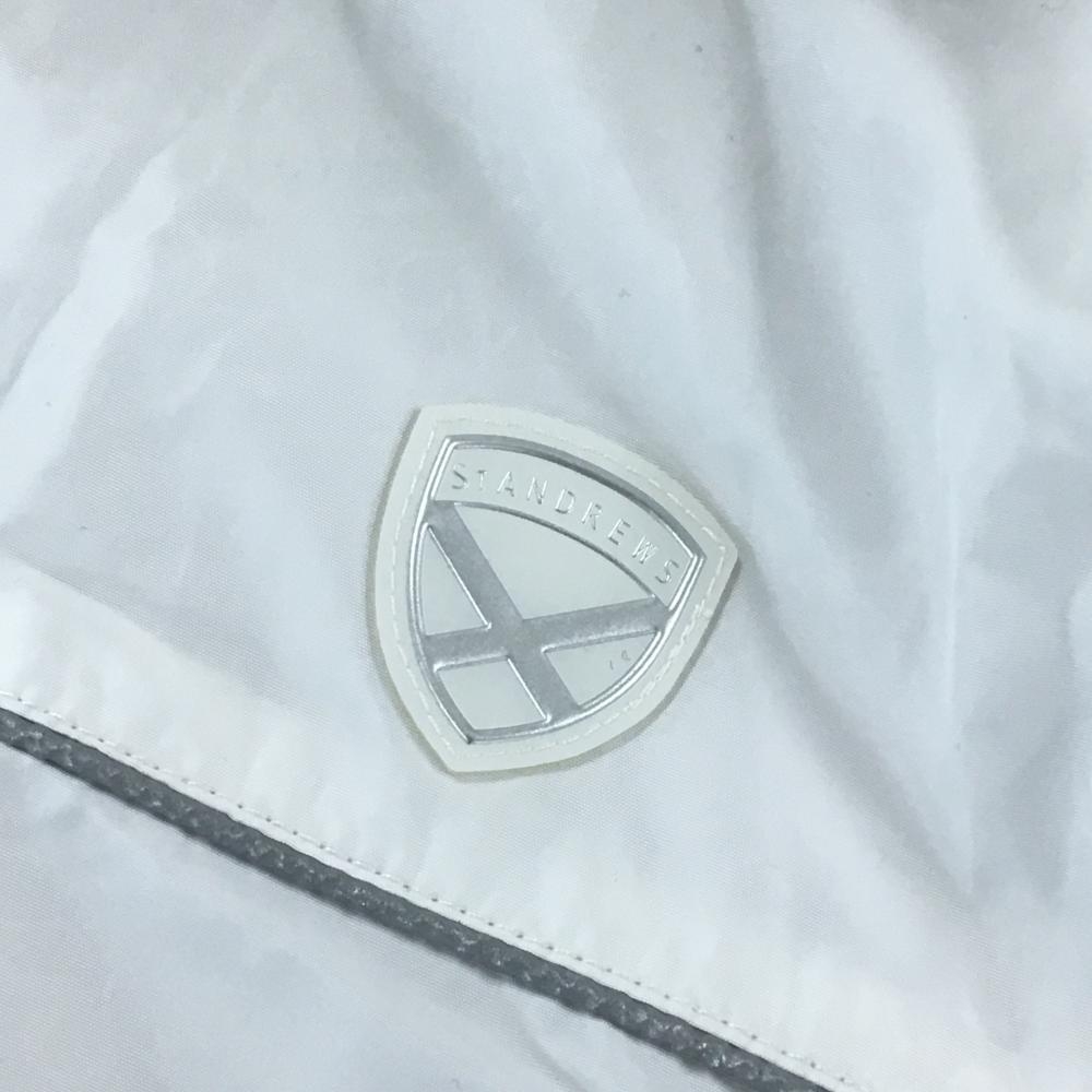 セントアンドリュース ジャケット 白×ブルー ワッペン 袖ライン フード