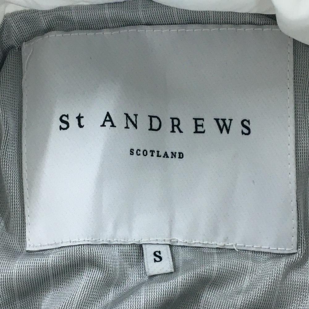 セントアンドリュース ジャケット 白×ブルー ワッペン 袖ライン フード