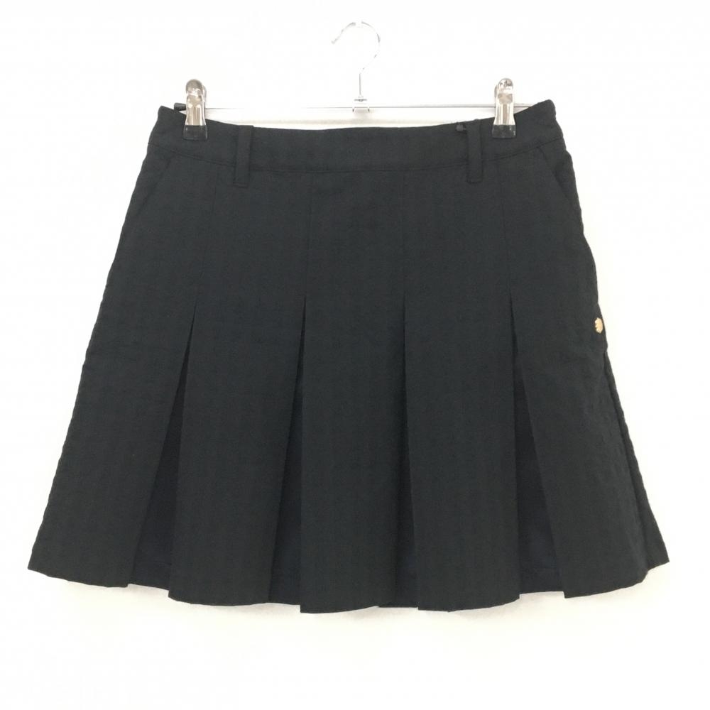 【新品】セントアンドリュース スカート 黒×ネイビー ボックスプリーツ 地模様 レディース L ゴルフウェア 2025年モデル St ANDREWS