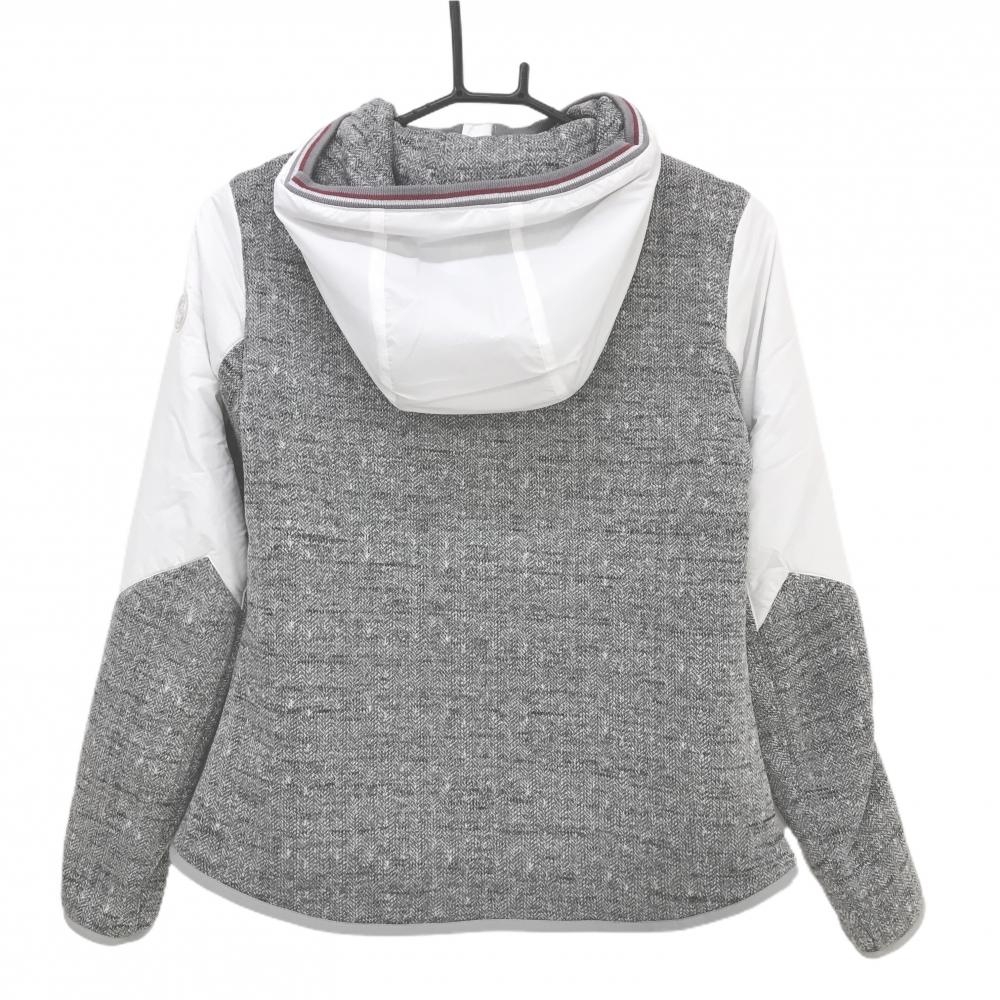 新品】セントアンドリュース フード付中綿ニットジャケット 白×グレー