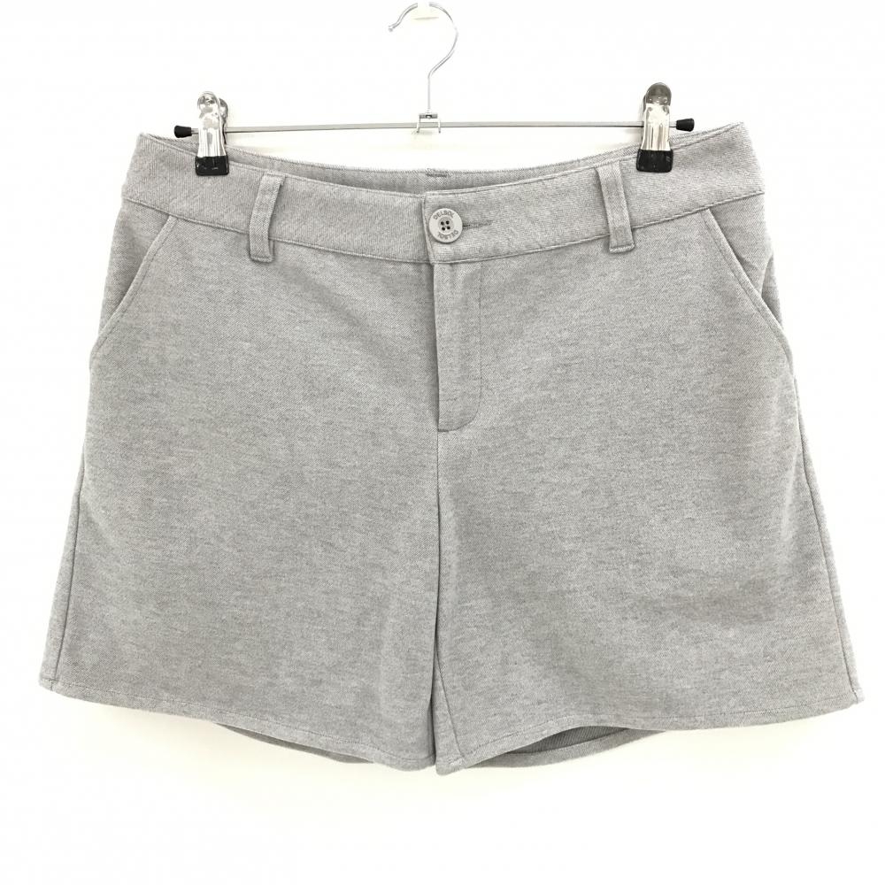 【超美品】デルソル ハーフパンツ グレー ロゴ刺しゅう 表微起毛 裏地付き レディース 3L ゴルフウェア DELSOL