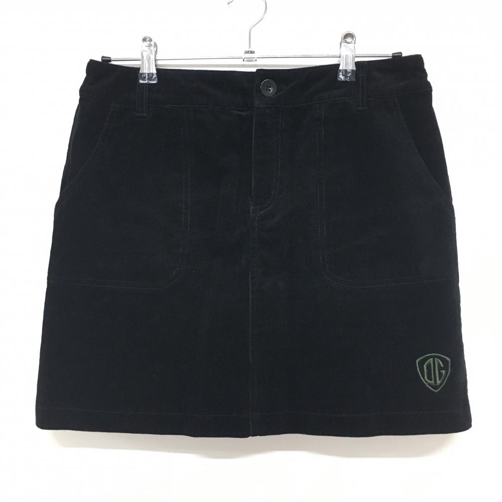 【美品】デルソル スカート 黒 コーデュロイ 内側インナーパンツ レディース L ゴルフウェア DELSOL