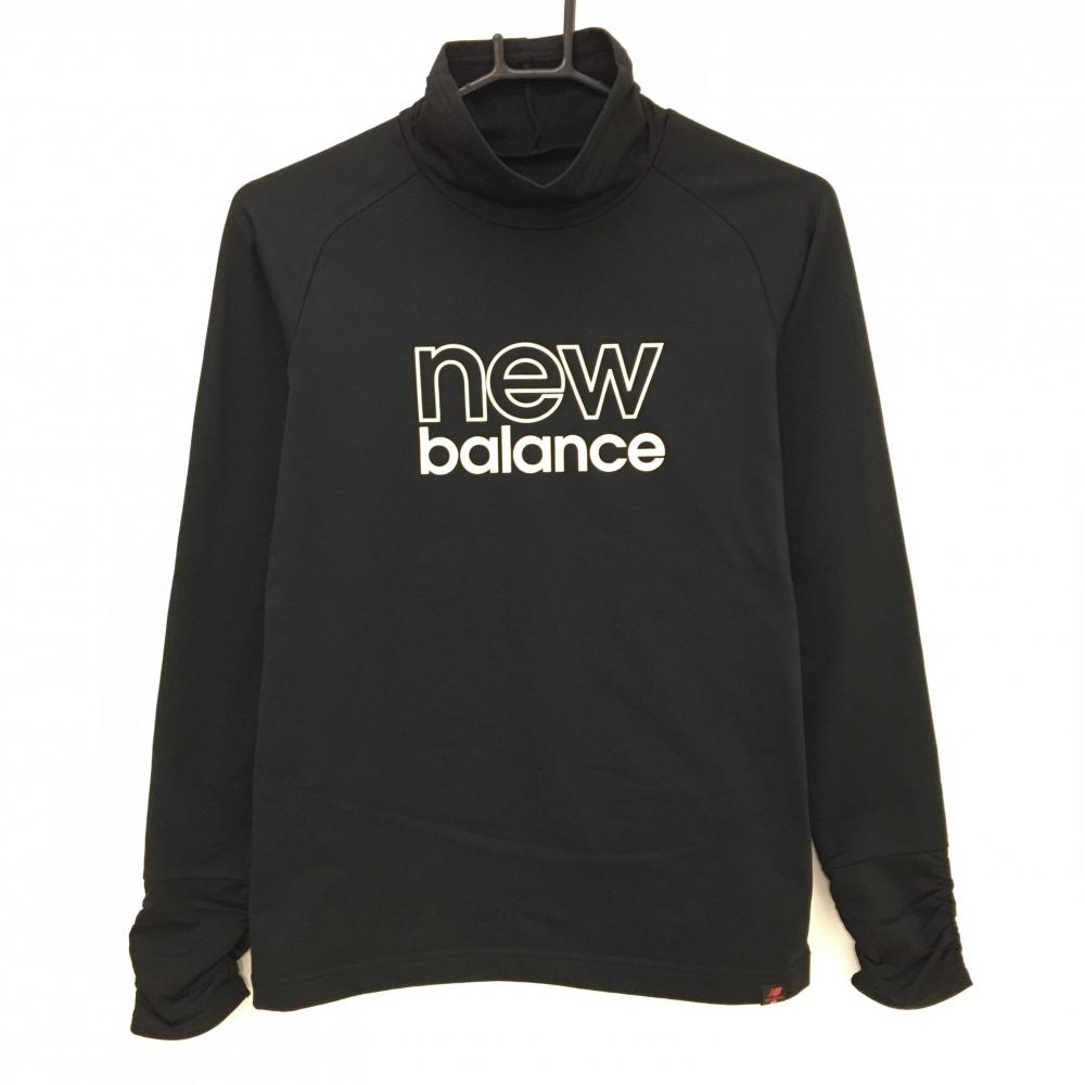 超美品】ニューバランスゴルフ 長袖ハイネックシャツ 黒 ロゴゴールド
