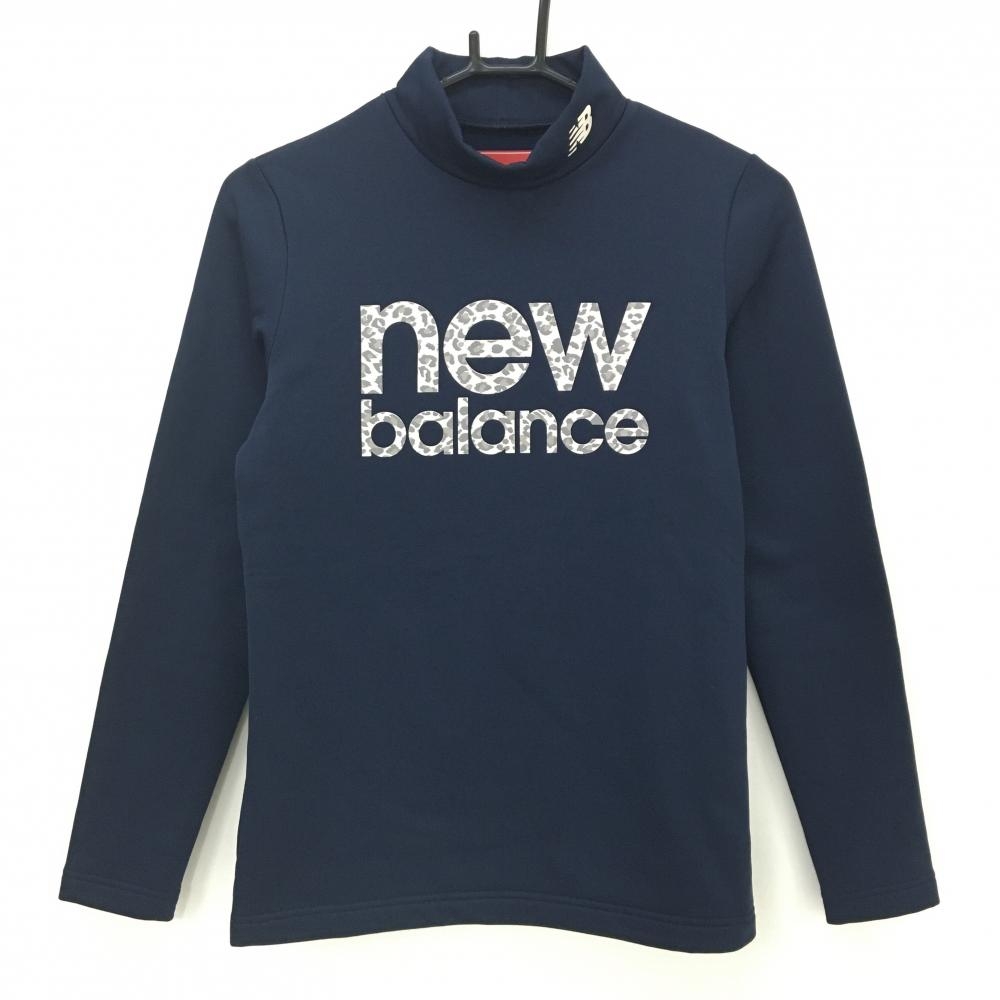 【超美品】ニューバランスゴルフ 長袖ハイネックシャツ ネイビー×ベージュ系 レディース 1(M) ゴルフウェア 2023年モデル New Balance