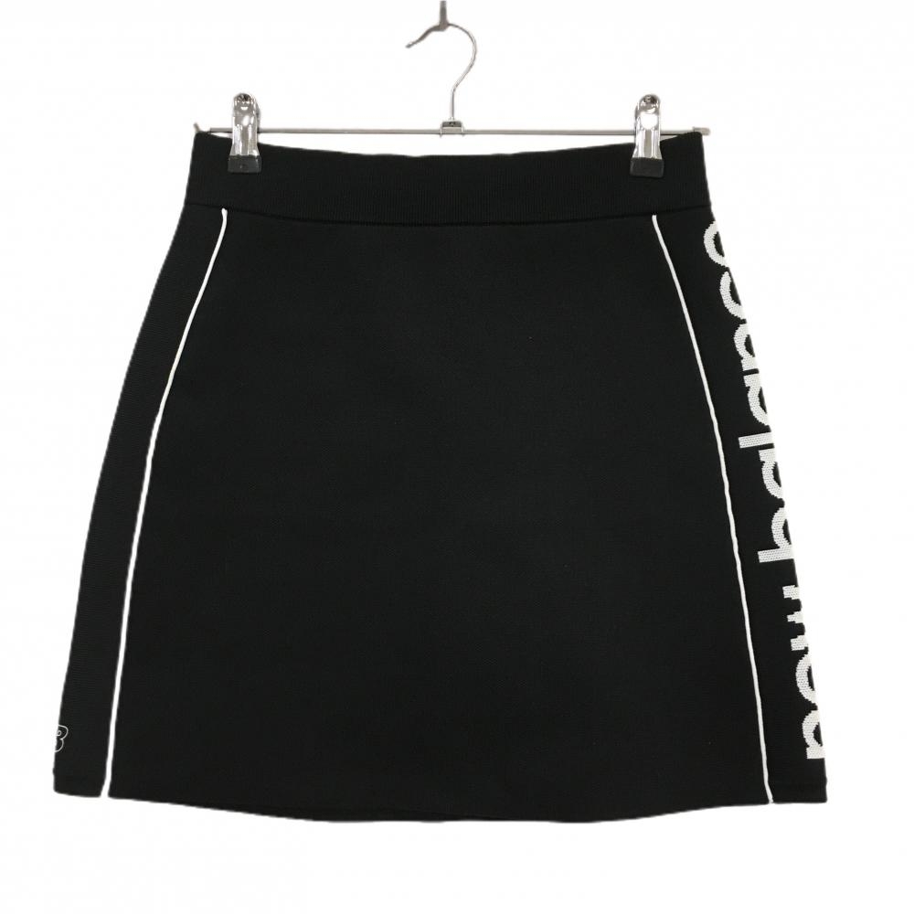 【美品】ニューバランスゴルフ ニットスカート 黒×白 サイドロゴ  レディース 1(M) ゴルフウェア New Balance