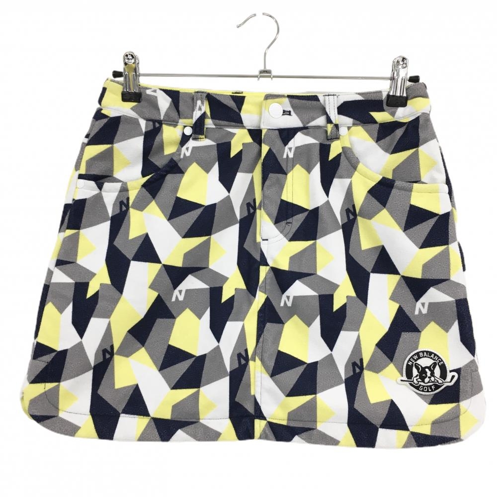 ニューバランスゴルフ フリーススカート ネイビー×イエロー 総柄 ボストンテリアワッペン  レディース 1(M) ゴルフウェア New Balance