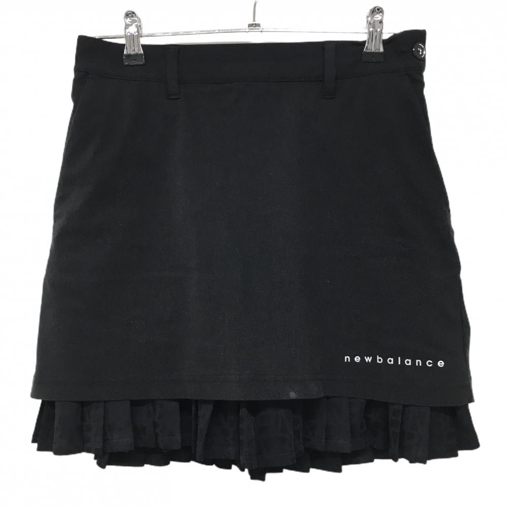 【美品】ニューバランスゴルフ スカート 黒 裾プリーツ ウエスト一部ゴム レディース 1(M) ゴルフウェア 2023年モデル New Balance
