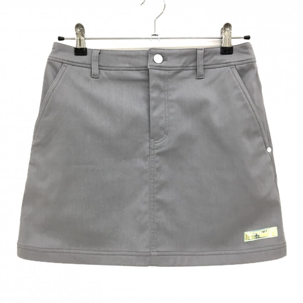 【美品】ニューバランスゴルフ スカート グレー バックロゴ 裏微起毛  レディース 1(M) ゴルフウェア New Balance