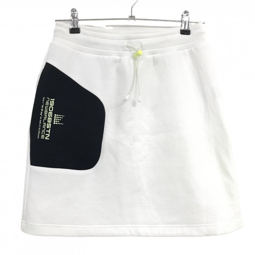 ニューバランスゴルフ スカート 白×黒 裾ジップ ウエストドローコード レディース 1(M) ゴルフウェア New Balance