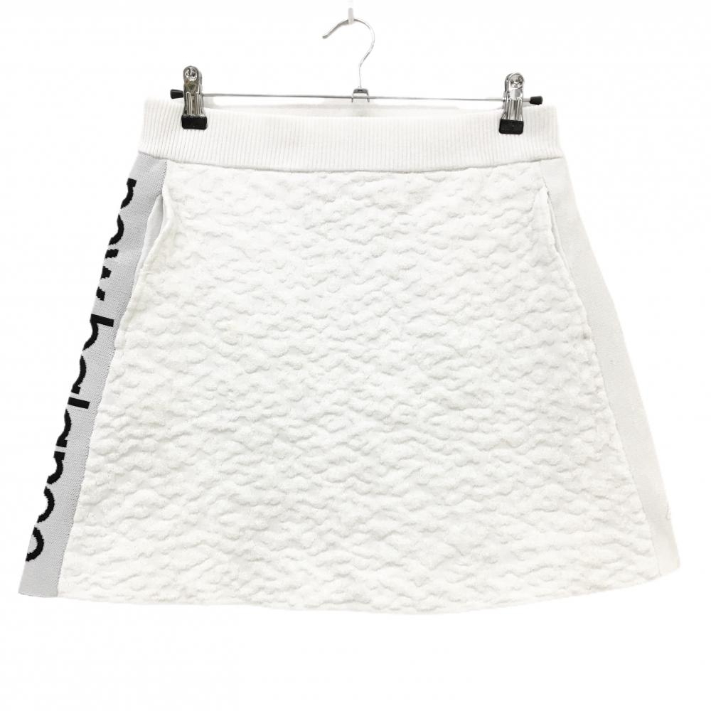 ニューバランスゴルフ ニットスカート 白 総柄織生地 サイドロゴ  レディース 2(L) ゴルフウェア New Balance
