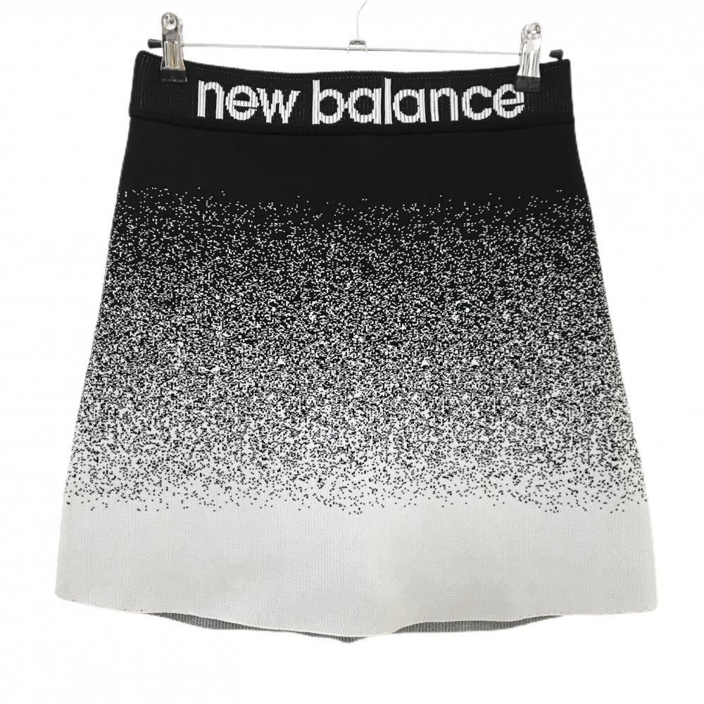 ニューバランスゴルフ ニットスカート 黒×グレー ウエストロゴ レディース 2(L) ゴルフウェア New Balance