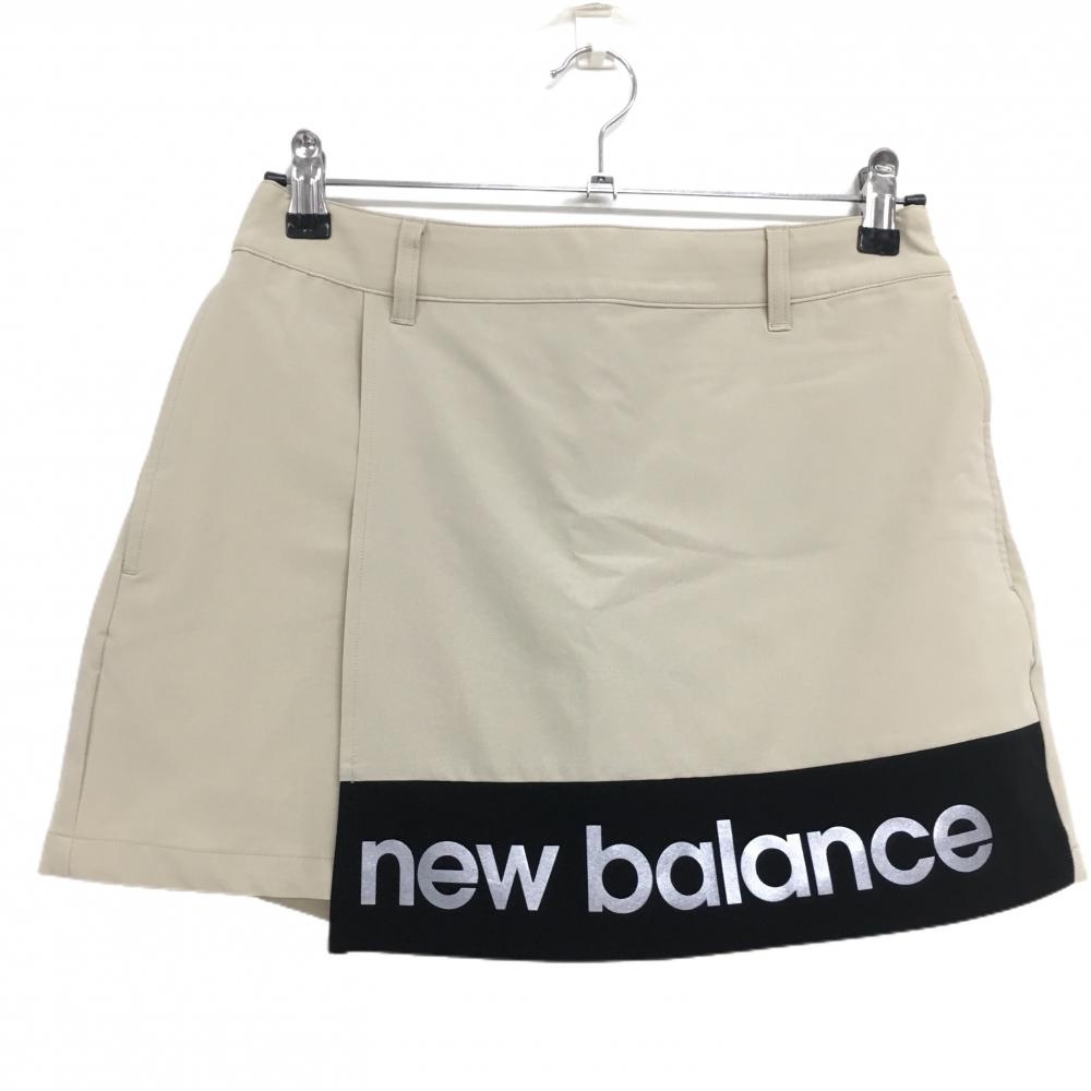 【超美品】ニューバランスゴルフ キュロットスカート ベージュ×黒  レディース 1(M) ゴルフウェア 2024年モデル New Balance