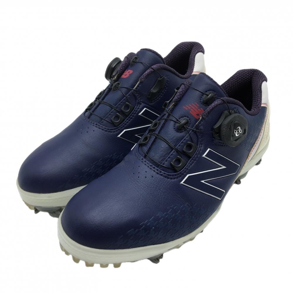 【美品】ニューバランス ゴルフシューズ ネイビー GW1000 ダイヤル式 BOA レディース 24.5 ゴルフウェア New Balance
