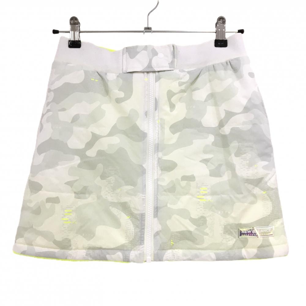 【超美品】ニューバランスゴルフ 中綿リバーシブルスカート 白×グレー カモフラ  レディース 0(S) ゴルフウェア New Balance