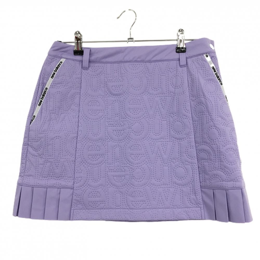 【新品】ニューバランスゴルフ 中綿スカート ライトパープル ロゴ総柄  レディース 2(L) ゴルフウェア 2024年モデル New Balance