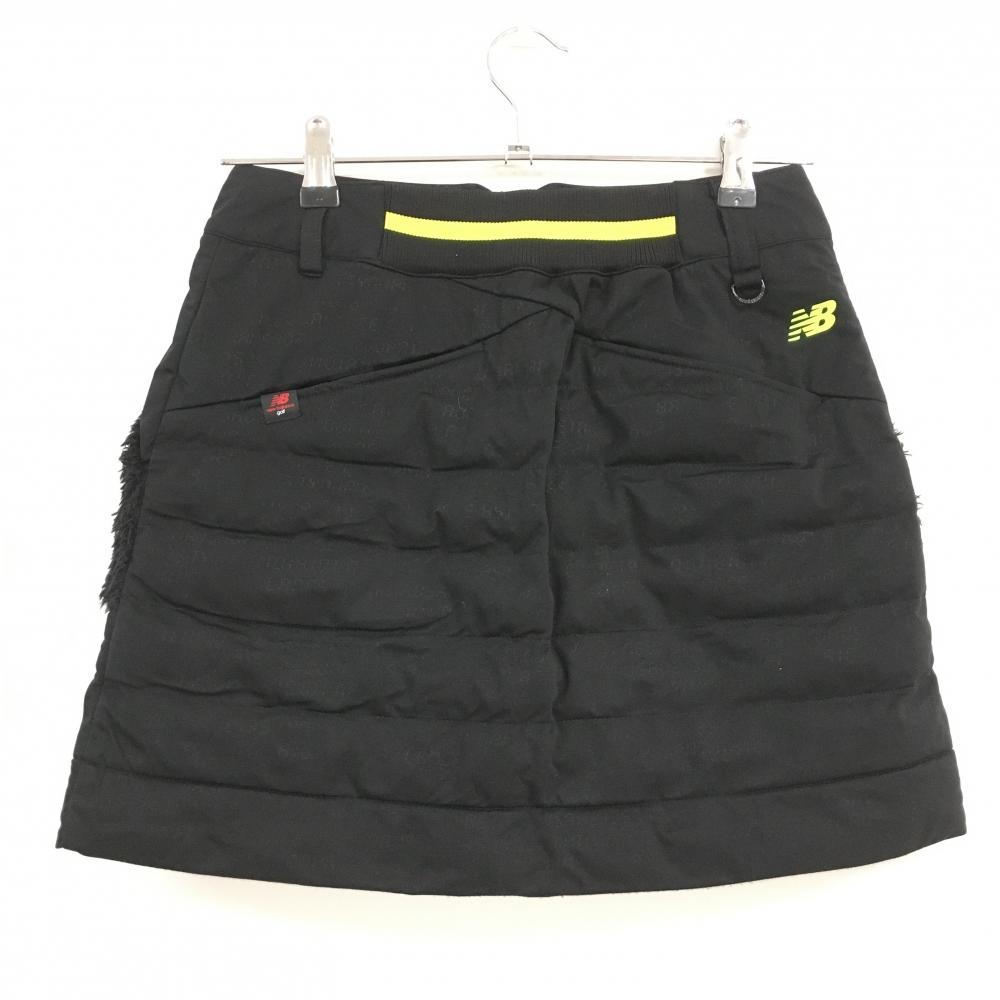 美品】ニューバランスゴルフ 中綿スカート 黒 地模様 ボアポケット