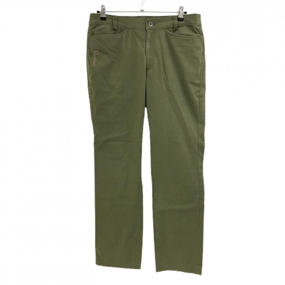 パラディーゾ パンツ カーキ 無地 ロゴ刺しゅう  レディース 3L ゴルフウェア 大きいサイズ Paradiso