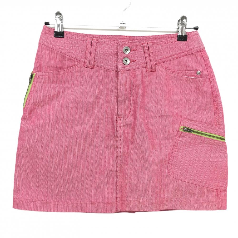【超美品】パラディーゾ スカート ピンク ヘリンボーン柄 ストレッチ レディース M ゴルフウェア Paradiso