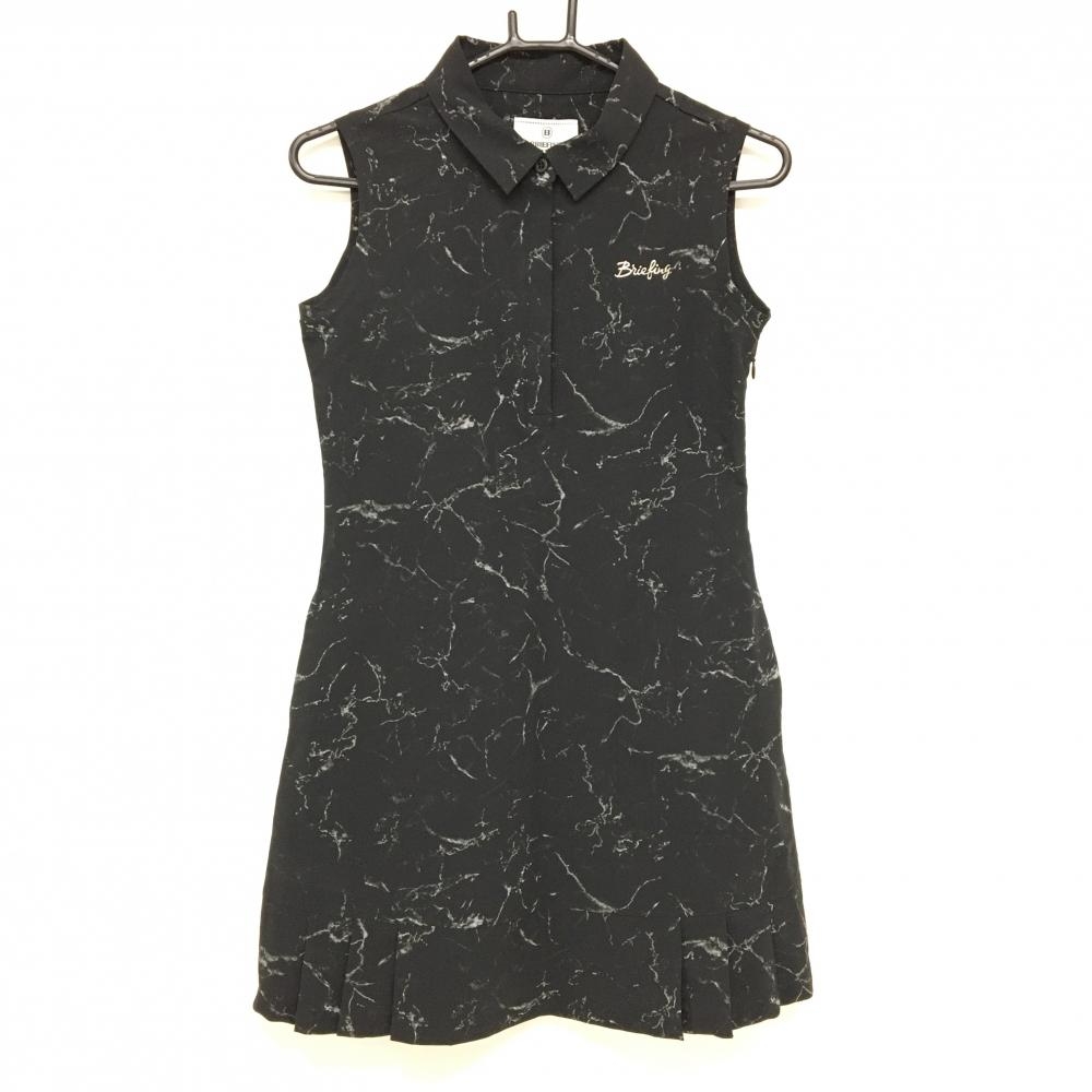 【超美品】ブリーフィング ノースリーブワンピース 黒×ライトグレー 総柄  レディース S ゴルフウェア 2023年モデル BRIEFING 画像