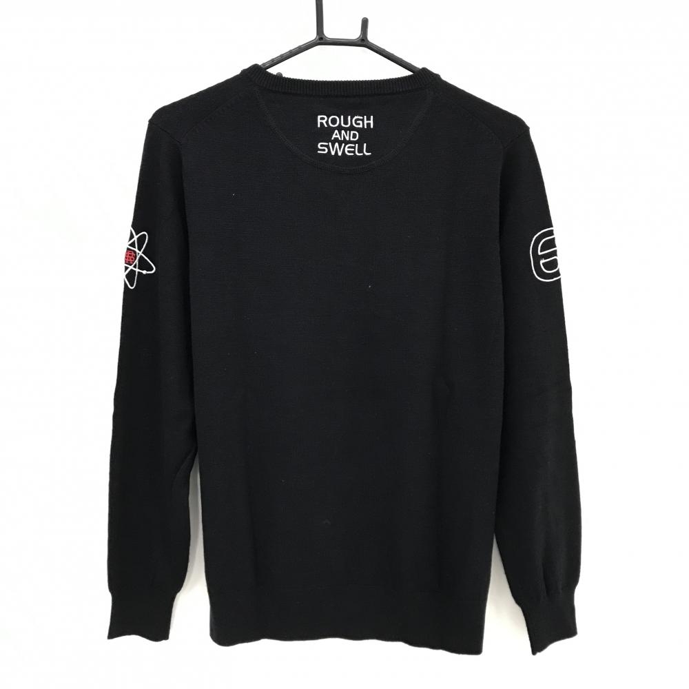 超美品】ラフアンドスウェル セーター 黒×白 Vネック ロケット刺しゅう