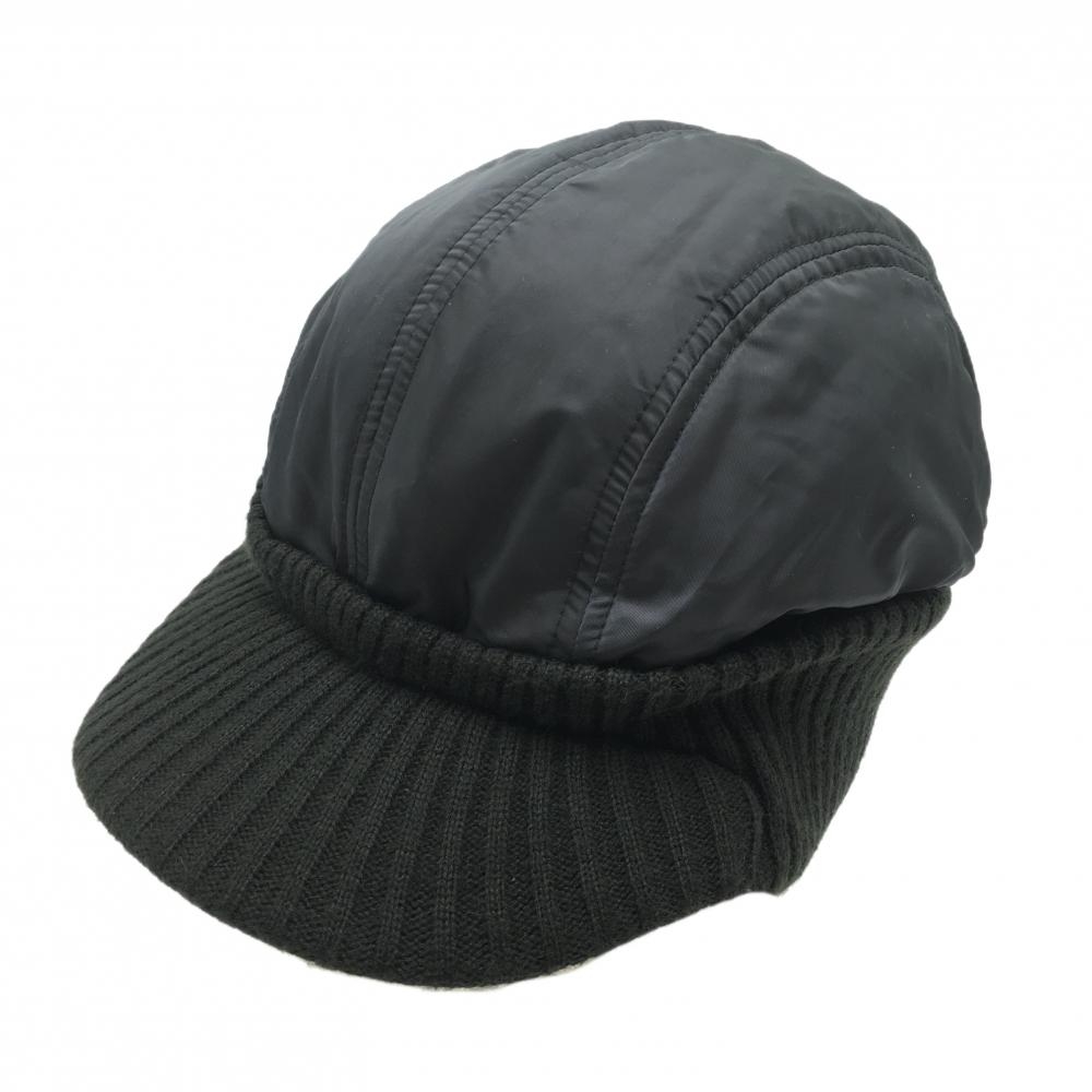 【超美品】23区スポーツ 中綿ニットキャップ 黒 裏フリース  F  ゴルフウェア 23区