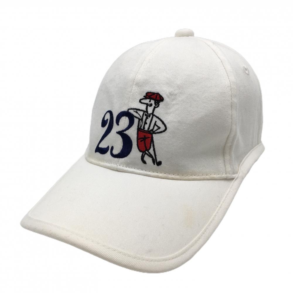 23区ゴルフ キャップ 白 ゴルファー刺しゅう F  ゴルフウェア 23区