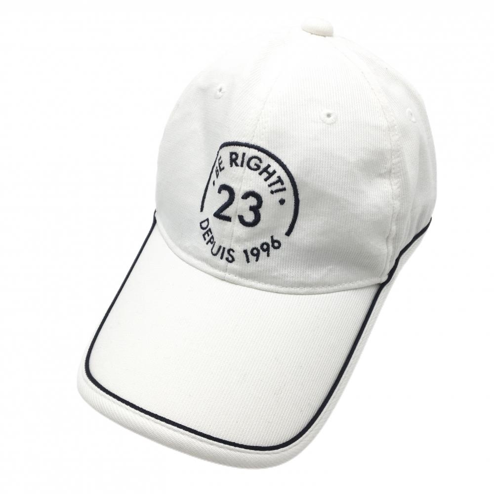 23区ゴルフ キャップ 白×ダークネイビー ロゴ刺しゅう  F  ゴルフウェア 23区