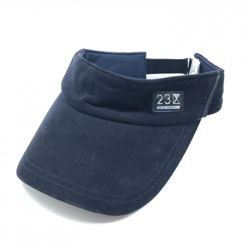 【超美品】23区ゴルフ サンバイザー ネイビー コーデュロイ  F   ゴルフウェア 23区