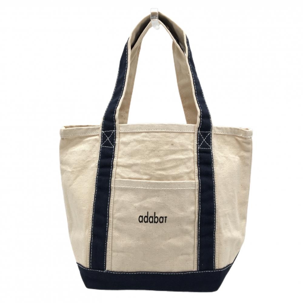 【未使用品】アダバット カートバッグ アイボリー×ネイビー ミニトートバッグゴルフ adabat